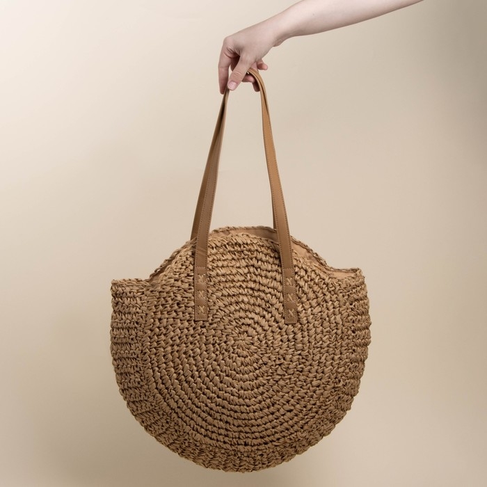 Сумка женская SL Home, ручное плетение, хлопок, длина ручек 30 см, 45&times;43 см