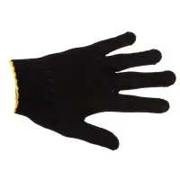 Перчатки садовые, хб, вязка 7 класс, 4 нити, размер 9, с ПВХ точками, чёрные, Greengo