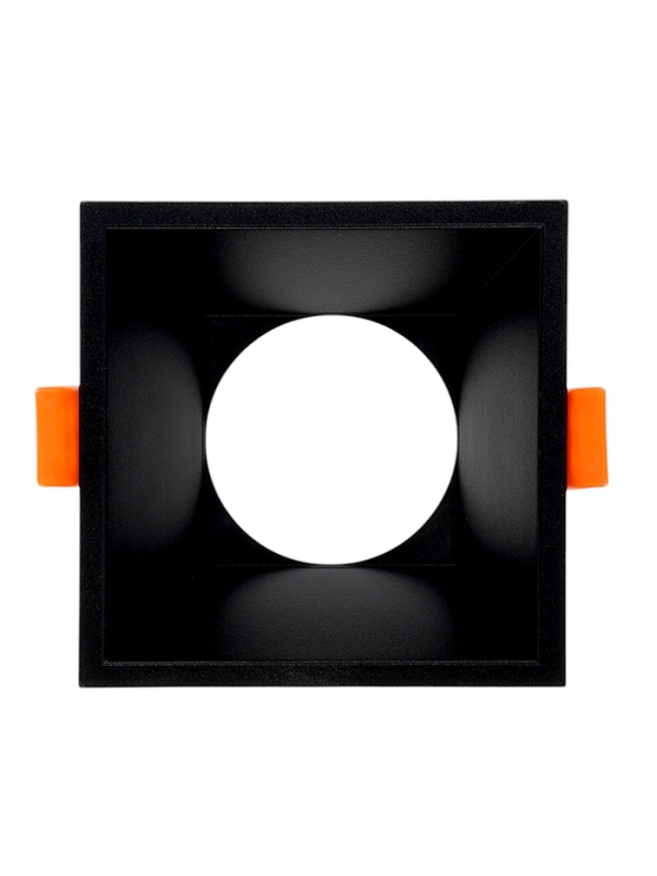 Светильник встраиваемый под лампу MR16, квадрат, пластик, черный