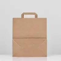 Пакет крафт без печати, плоская ручка 28&times;15&times;32 см