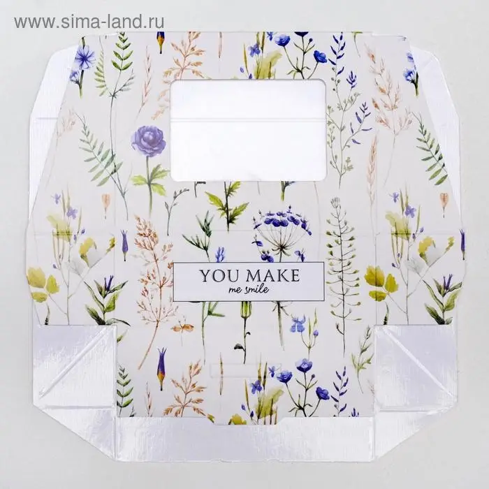 Кондитерская упаковка, коробка с ламинацией &laquo;Flowers&raquo;, 10 х 8 х 3.5 см