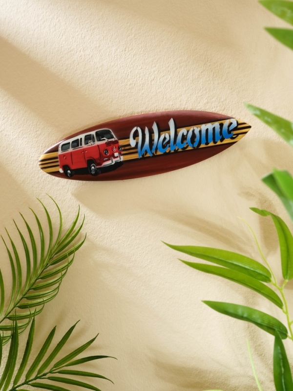 Панно "Доска для сёрфа "Welcome" дерево 30х7 см