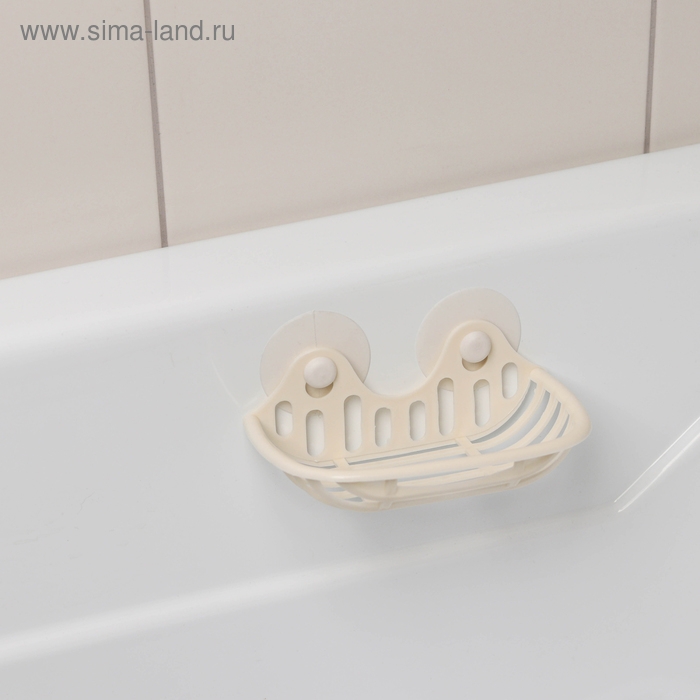 Мыльница на присосках, 16&times;10&times;6 см, цвет МИКС