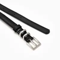 Ремень жен 03-01-02-01, Июнь2502, 2*0,3*110 см, без винта, пряж металл, 1 прокол, черный