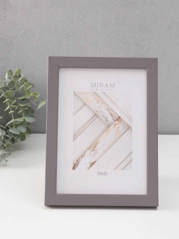Фоторамка пластик "МИРАМ" 15х21 см, т.серый