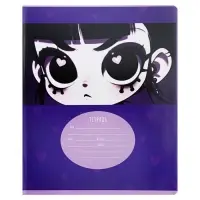 Тетрадь 12 листов в клетку на скрепке "Магические куклы", обложка мелованный картон, ВД-лак, МИКС