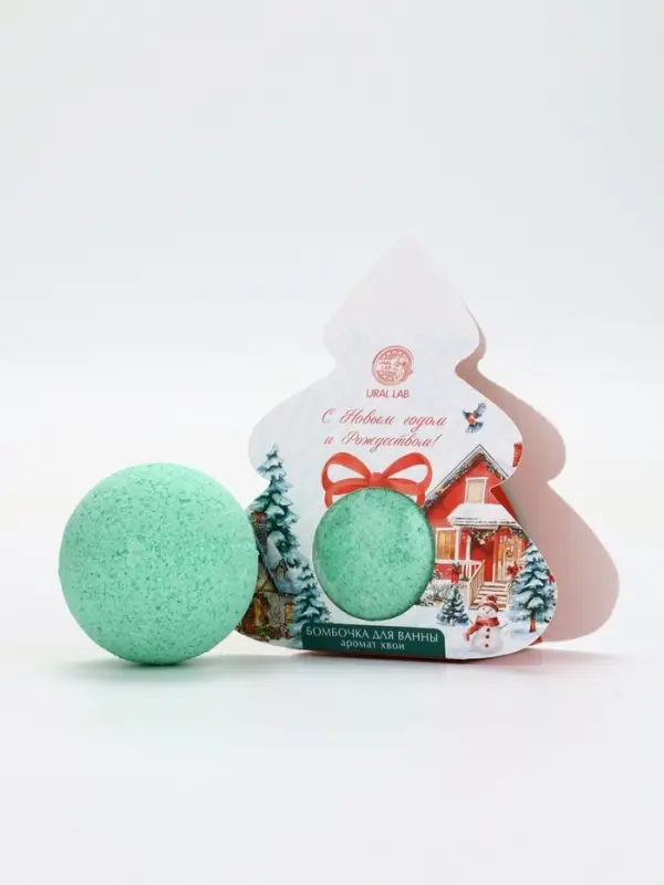 Бомбочка для ванны, аромат хвоя, 120 г, Рябина