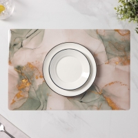 Салфетки сервировочные на стол Доляна &laquo;Мрамор&raquo;, 4 шт, 30&times;45 см, цвет серый