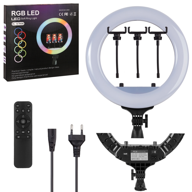 Селфи кольцо RGB 36cm 14" RL-14RGB (без сумки)