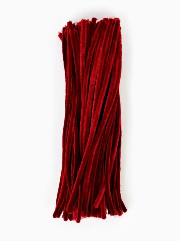 Синельная проволока, набор 100 шт, размер 1 шт 30х0,8 см, цвет бордовый