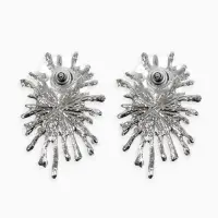 Серьги "Феерверк", цвет белый в серебре