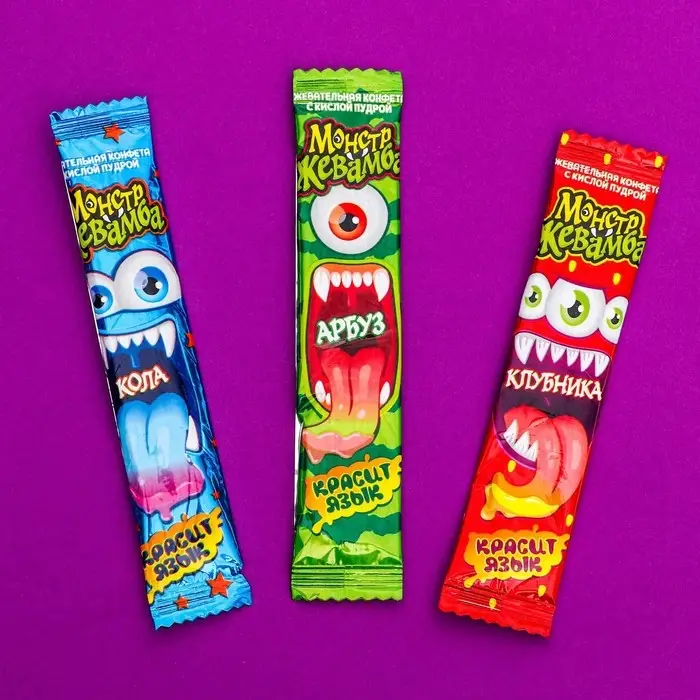 Хеллоуин. Жевательная конфета &laquo;Монстр Жевамба&raquo; ассорти, 8 г