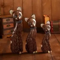 Сувенир дерево (набор 3 шт) "Кошки" 30,25,20 см