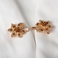 Зажим для кардигана &laquo;Цветок&raquo; блестящий, цвет золото