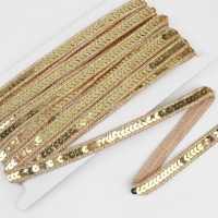 Тесьма декоративная с пайетками, 12 мм, 9 &plusmn; 0,5 м, цвет золотой