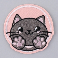 Термонаклейка на одежду &laquo;Котик&raquo;, диам. 6,4 см