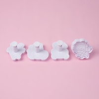 Плунжеры кондитерские Доляна &laquo;Зверята&raquo;, для теста, набор 4 шт, пластик, белые