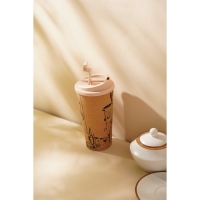 Стакан для кофе с крышкой SL Home &laquo;Севилья&raquo;, пробковый, 450 мл, 9,5&times;9,5&times;18,5 см, цвет бежевый