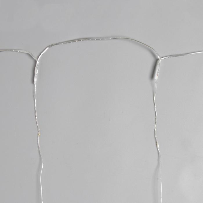 Гирлянда &laquo;Занавес&raquo; 1 &times; 1 м роса, IP20, серебристая нить, 100 LED, свечение мульти, 12 В