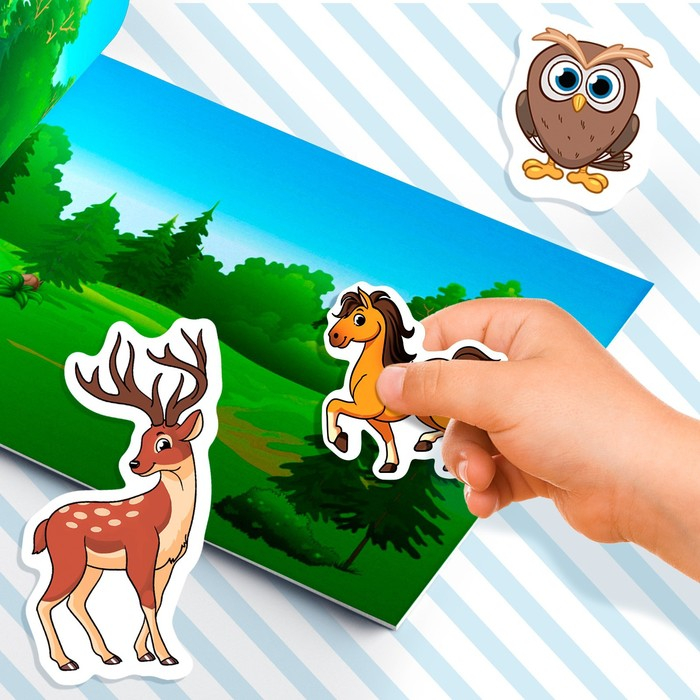 250 наклеек набор &laquo;Животные&raquo;, 7 шт. по 8 стр.