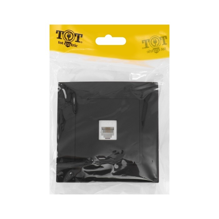 Розетка телефонная одноместная TOT Elegant, скрытая, черная