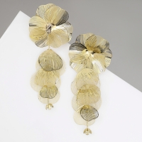 Серьги висячие &laquo;Цветок&raquo; каталея, цвет золото, 10см