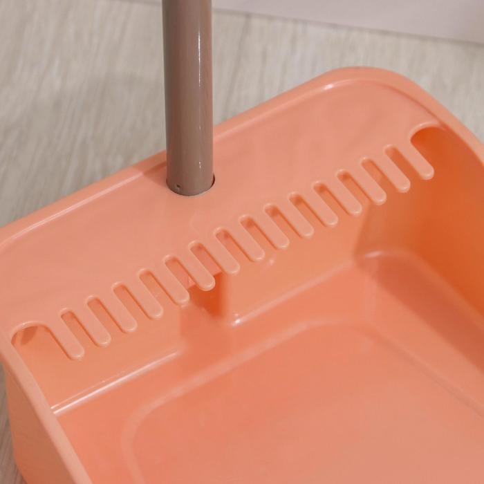 Щётка для пола: совок 24&times;25&times;81 см, щётка 24 см, цвет персиковый