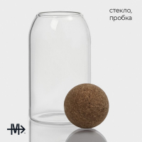 Банки стеклянные для хранения сыпучих продуктов Magistro &laquo;Эко&raquo;, 3 предмета: 450/700/1000 мл, с пробковой крышкой