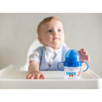 Поильник детский с твёрдым носиком &laquo;Маленький босс&raquo;, 140 мл., с ручками, цвет синий