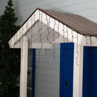 Гирлянда &laquo;Бахрома&raquo; 3 &times; 0.6 м, IP44, УМС, тёмная нить, 160 LED, свечение синее, 220 В