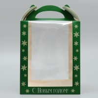 Складная коробка под маленький торт &laquo;С Новым годом&raquo;, шары, 15 х 15 х 18 см, Новый год