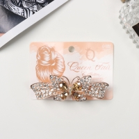 Заколка-автомат для волос "Венди блеск" бабочка, 9 см, золото