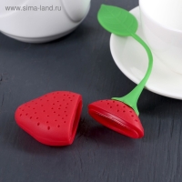 Ситечко для чая Доляна &laquo;Клубника&raquo;, 5&times;19 см, цвет красный