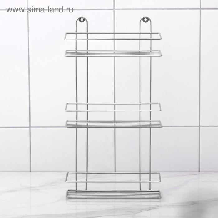 Полка прямоугольная 3-х ярусная, 26,5&times;10,5&times;50 см, цвет хром