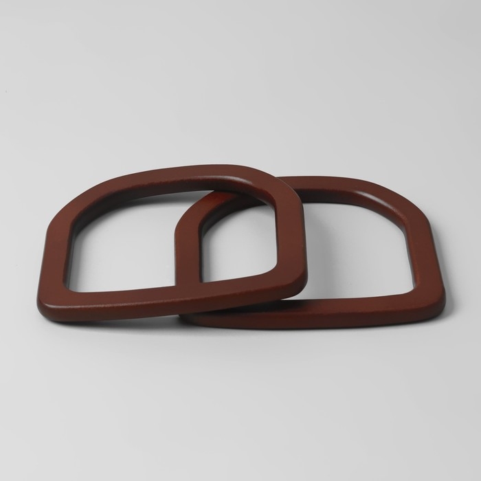 Ручки для сумки деревянные, 12 &times; 12,9 см, 2 шт, цвет коричневый