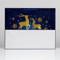 Новый год. Пакет ламинированный горизонтальный "Олени",49 х 40 х 19 см.