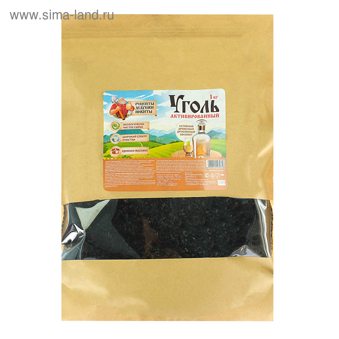 Уголь активированный Абсолют "Рецепты дедушки Никиты" 1 кг.