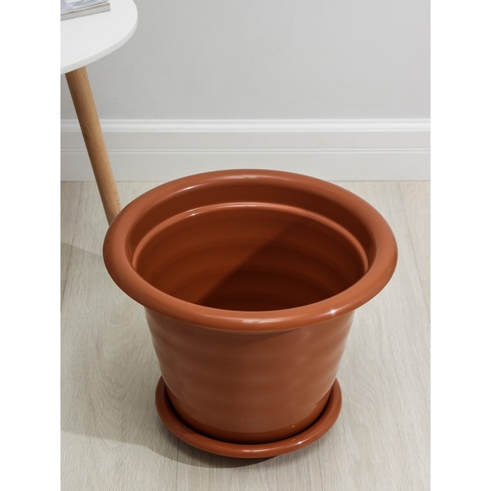 Горшок с поддоном &laquo;Виола&raquo;, 16 л, цвет коричневый