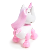 Робот единорог &laquo;Питомец&raquo; IQ BOT, интерактивный: с записью звуков, реагирует на хлопки, звук, свет, на батарейках, розовый