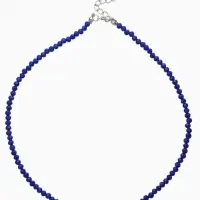 Чокер из бисера &laquo;Хрусталь&raquo; тёмно-синий в серебре, 37 см + 5 см доп, цепочка