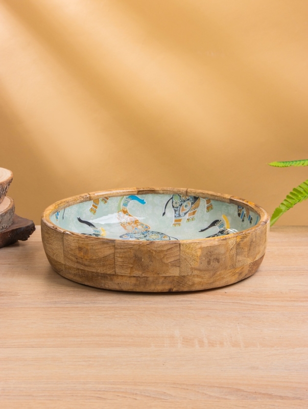 Блюдо "Мудрый слон" дерево манго 25,5х25,5х6 см