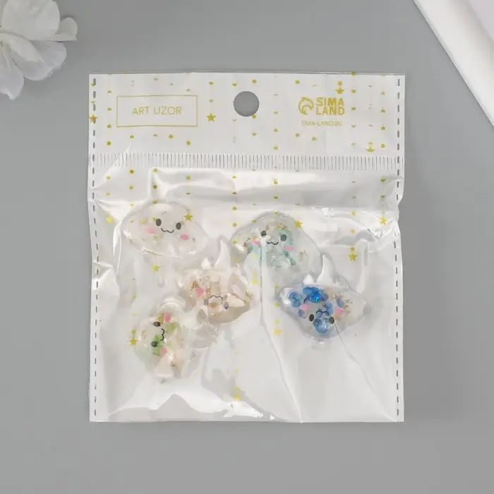 Подвеска для творчества акрил "Морской скат" светится в темноте МИКС 3х2,8х0,8 см