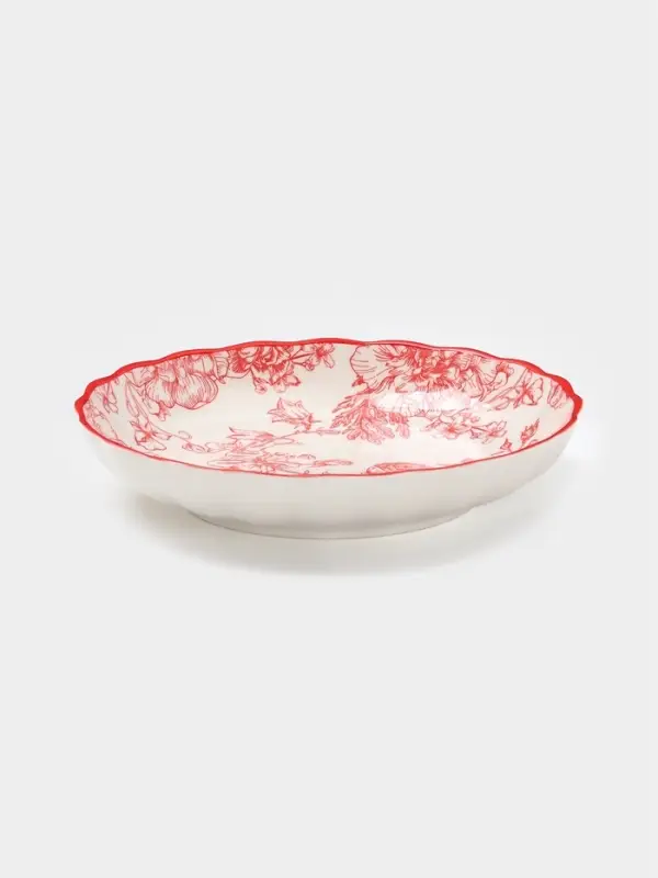 Тарелка Botanica, d=20.5 см, фарфор, белая, красная