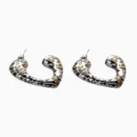 Набор серьги "Леопард" трио, цветной в серебре