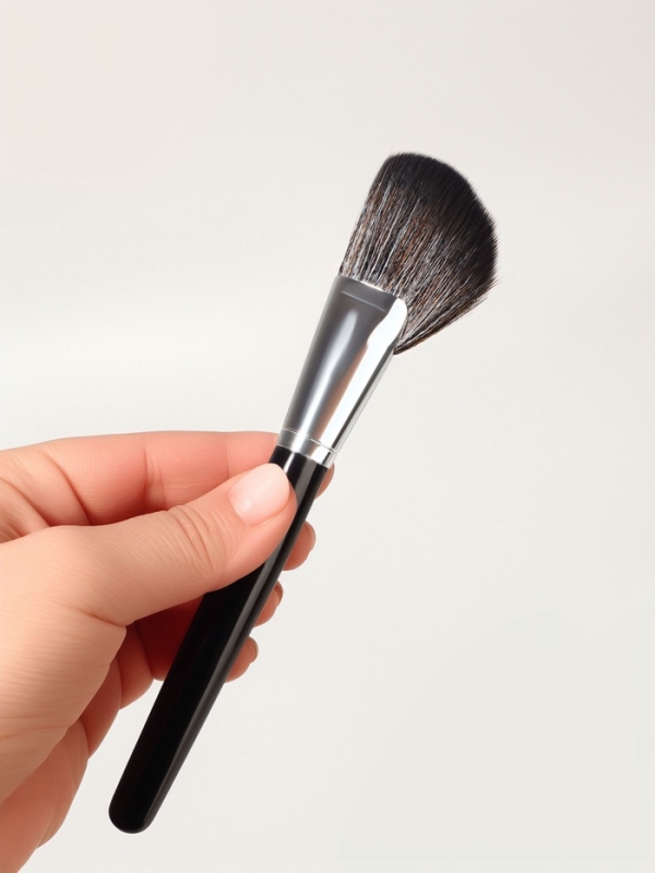 Кисть д/макияжа д/контуринга 18см нейлон черный пакет QF