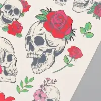 Переводные тату на тело цветные &laquo;Черепа и розы&raquo;, 7.5&times;14 см