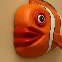 Панно &laquo;Рыба-клоун&raquo;, 20&times;16&times;6 см, дерево, оранжевое