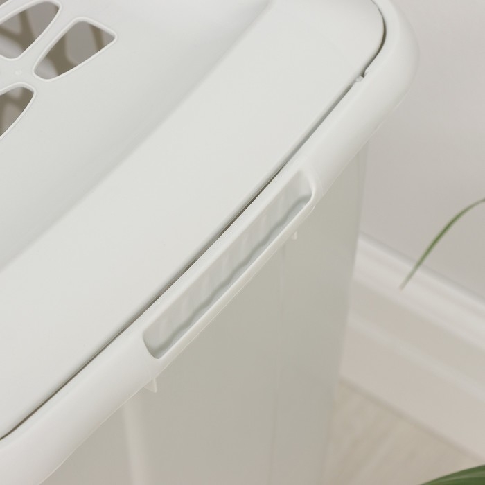 Корзина бельевая с крышкой &laquo;Молетта&raquo;, 45 л, 43&times;32&times;48 см, цвет светло-серый