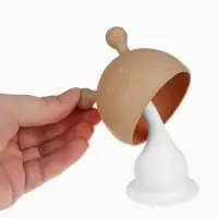 Прорезыватель силиконовый для зубов с погремушкой 3 в 1 M&B &laquo;Зайка&raquo;, бежевый