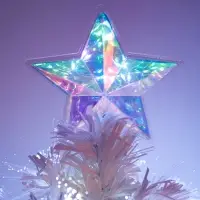 Ёлка фиброоптическая &laquo;Белоснежная&raquo; 90 см, d нижнего яруса 45 см, 8 веток, 8 режимов